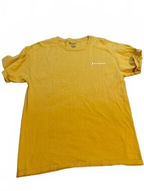 Champion Mens Yellow Casual T-Shirt Medium